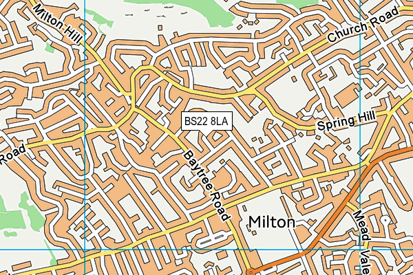 BS22 8LA map - OS VectorMap District (Ordnance Survey)