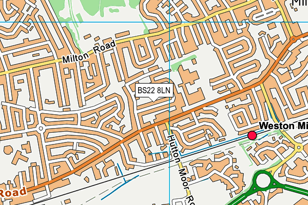 BS22 8LN map - OS VectorMap District (Ordnance Survey)