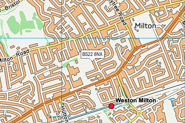 Ewart Road Playing Fields map (BS22 8NX) - OS VectorMap District (Ordnance Survey)