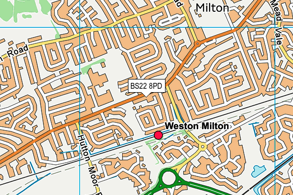 BS22 8PD map - OS VectorMap District (Ordnance Survey)