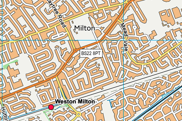 BS22 8PT map - OS VectorMap District (Ordnance Survey)