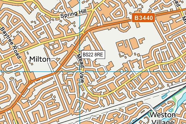 BS22 8RE map - OS VectorMap District (Ordnance Survey)