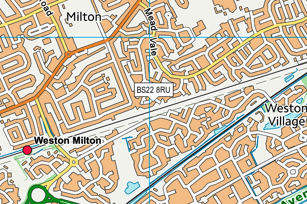 BS22 8RU map - OS VectorMap District (Ordnance Survey)