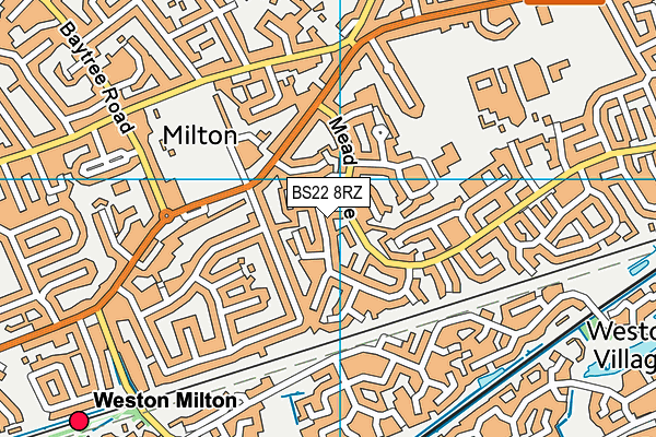 BS22 8RZ map - OS VectorMap District (Ordnance Survey)