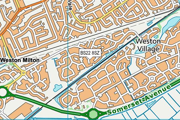 BS22 8SZ map - OS VectorMap District (Ordnance Survey)