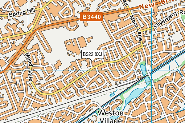 BS22 8XJ map - OS VectorMap District (Ordnance Survey)