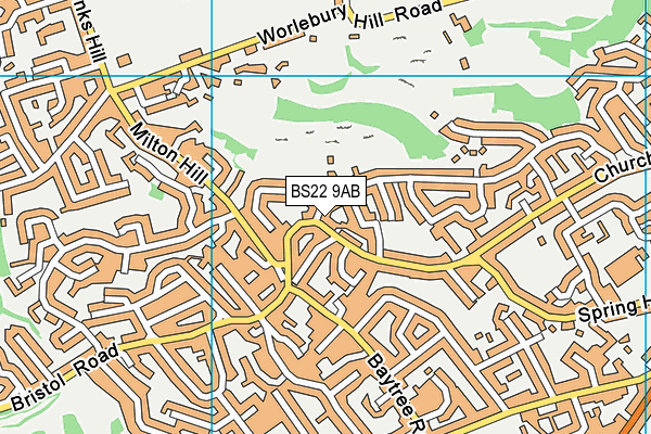 BS22 9AB map - OS VectorMap District (Ordnance Survey)