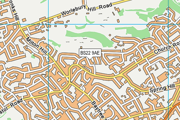 BS22 9AE map - OS VectorMap District (Ordnance Survey)