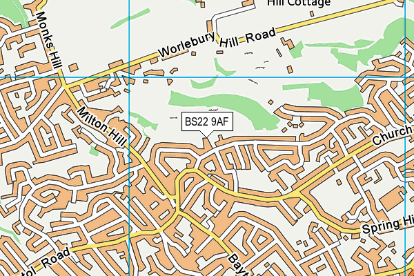 BS22 9AF map - OS VectorMap District (Ordnance Survey)