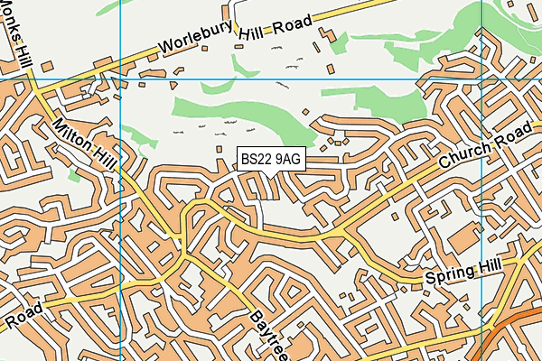 BS22 9AG map - OS VectorMap District (Ordnance Survey)