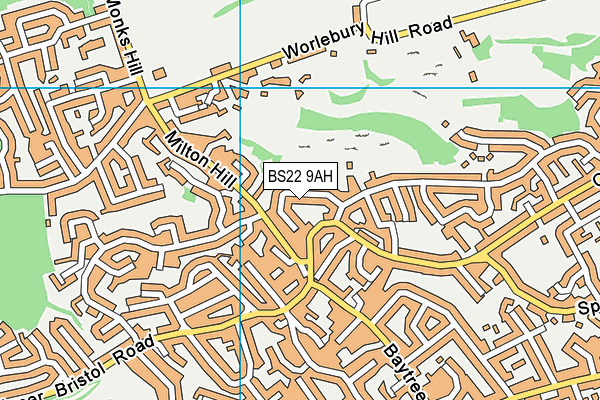 BS22 9AH map - OS VectorMap District (Ordnance Survey)