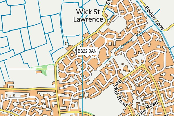 BS22 9AN map - OS VectorMap District (Ordnance Survey)