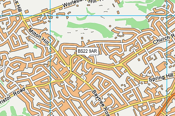 BS22 9AR map - OS VectorMap District (Ordnance Survey)