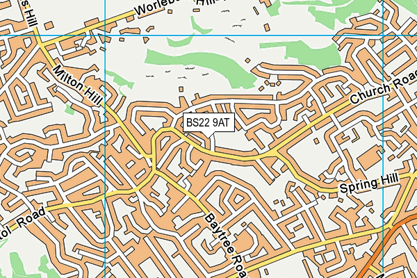 BS22 9AT map - OS VectorMap District (Ordnance Survey)