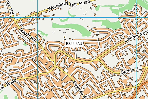 BS22 9AU map - OS VectorMap District (Ordnance Survey)