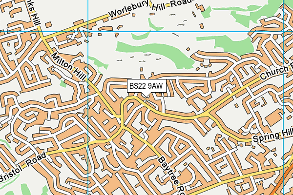 BS22 9AW map - OS VectorMap District (Ordnance Survey)