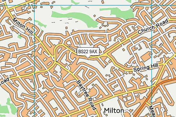 BS22 9AX map - OS VectorMap District (Ordnance Survey)