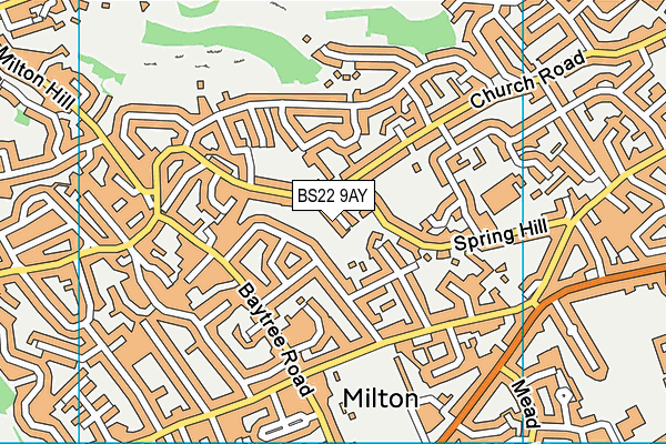BS22 9AY map - OS VectorMap District (Ordnance Survey)
