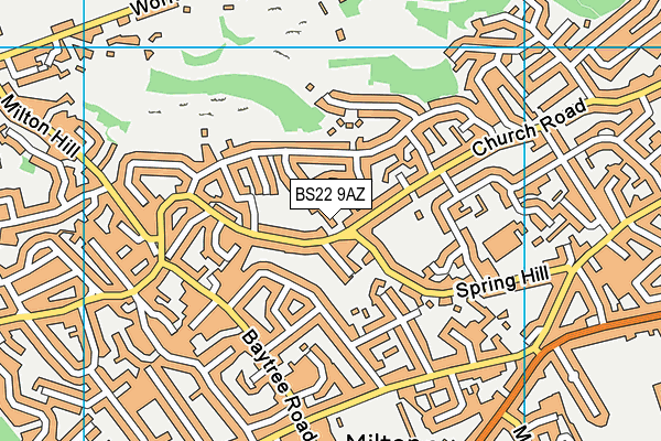 BS22 9AZ map - OS VectorMap District (Ordnance Survey)