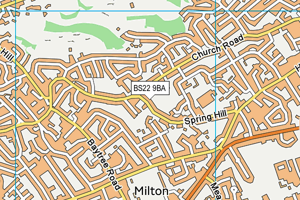 BS22 9BA map - OS VectorMap District (Ordnance Survey)