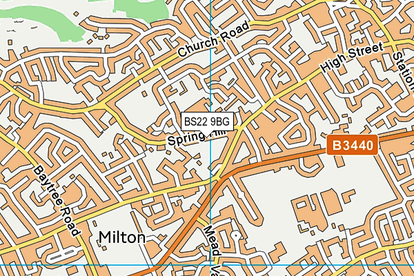 BS22 9BG map - OS VectorMap District (Ordnance Survey)