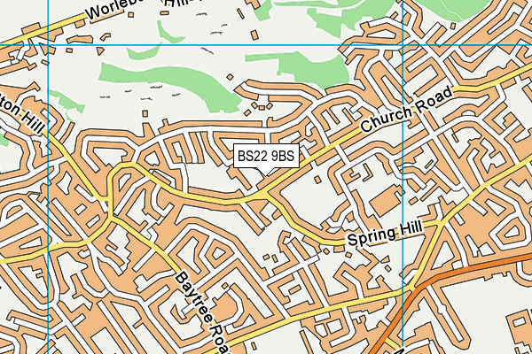 BS22 9BS map - OS VectorMap District (Ordnance Survey)