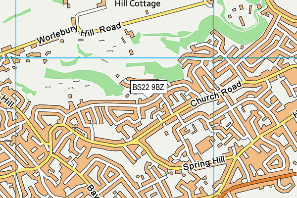 BS22 9BZ map - OS VectorMap District (Ordnance Survey)