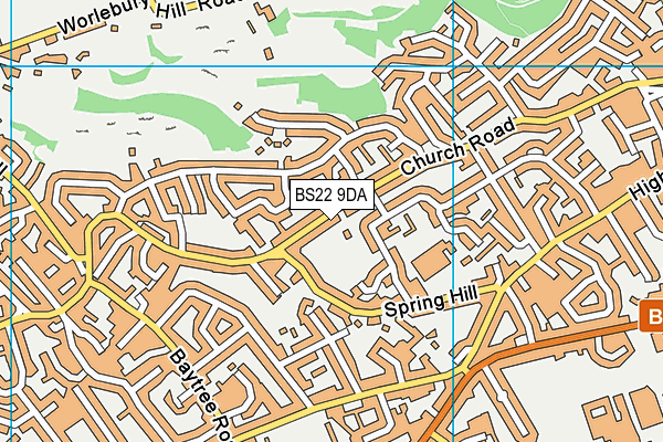 BS22 9DA map - OS VectorMap District (Ordnance Survey)