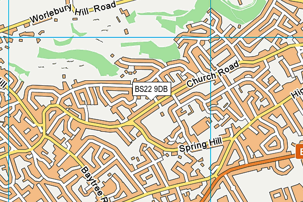 BS22 9DB map - OS VectorMap District (Ordnance Survey)