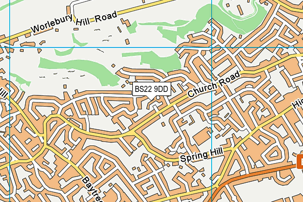 BS22 9DD map - OS VectorMap District (Ordnance Survey)