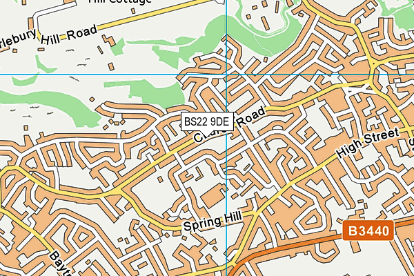 BS22 9DE map - OS VectorMap District (Ordnance Survey)