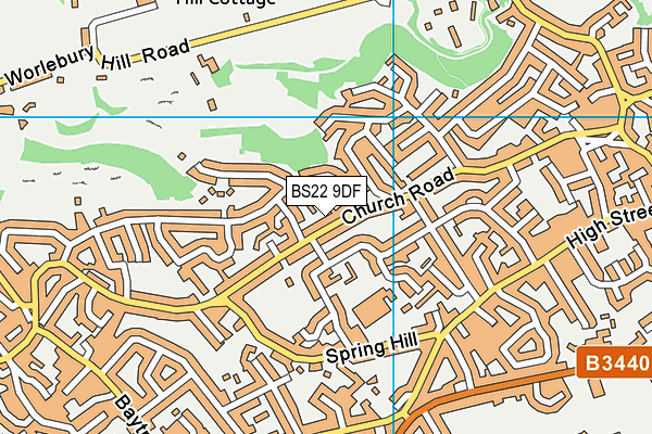 BS22 9DF map - OS VectorMap District (Ordnance Survey)