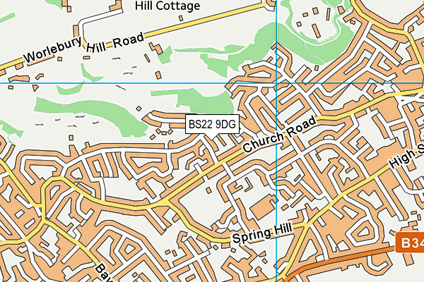 BS22 9DG map - OS VectorMap District (Ordnance Survey)