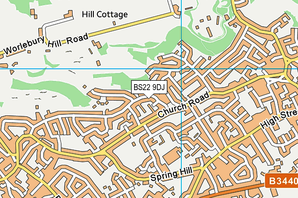 BS22 9DJ map - OS VectorMap District (Ordnance Survey)