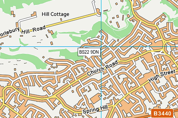 BS22 9DN map - OS VectorMap District (Ordnance Survey)