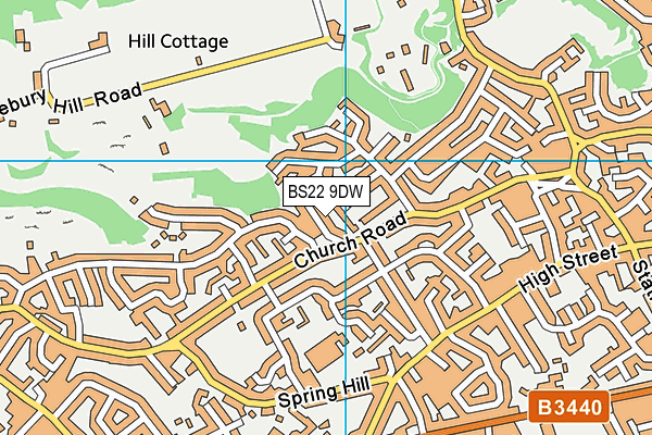 BS22 9DW map - OS VectorMap District (Ordnance Survey)