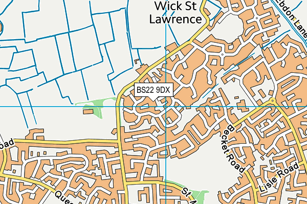 BS22 9DX map - OS VectorMap District (Ordnance Survey)