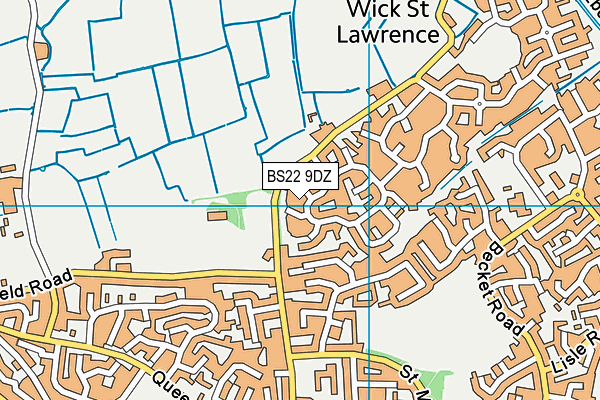 BS22 9DZ map - OS VectorMap District (Ordnance Survey)