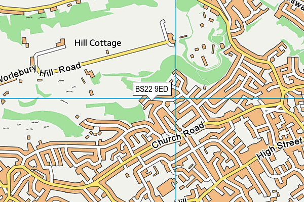 BS22 9ED map - OS VectorMap District (Ordnance Survey)