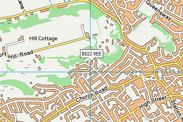 BS22 9EE map - OS VectorMap District (Ordnance Survey)