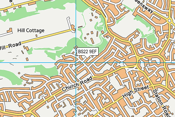 BS22 9EF map - OS VectorMap District (Ordnance Survey)