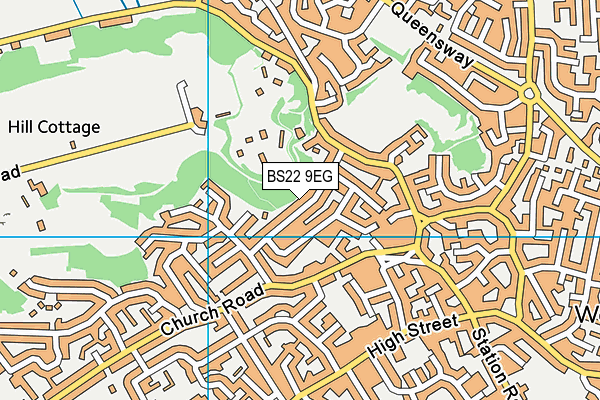 BS22 9EG map - OS VectorMap District (Ordnance Survey)