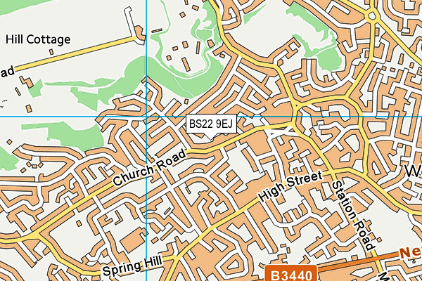 BS22 9EJ map - OS VectorMap District (Ordnance Survey)
