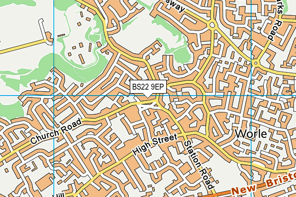BS22 9EP map - OS VectorMap District (Ordnance Survey)