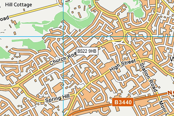 BS22 9HB map - OS VectorMap District (Ordnance Survey)