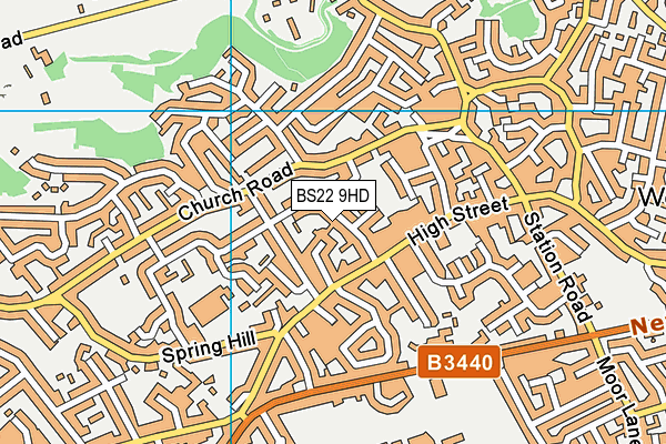 BS22 9HD map - OS VectorMap District (Ordnance Survey)