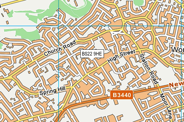 BS22 9HE map - OS VectorMap District (Ordnance Survey)
