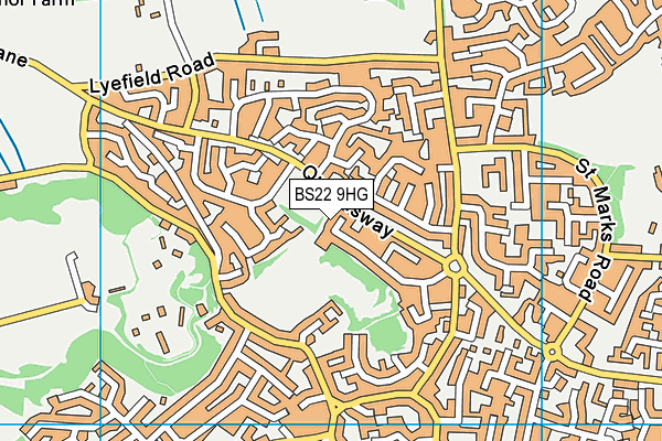 BS22 9HG map - OS VectorMap District (Ordnance Survey)