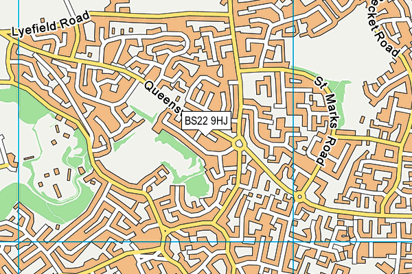 BS22 9HJ map - OS VectorMap District (Ordnance Survey)