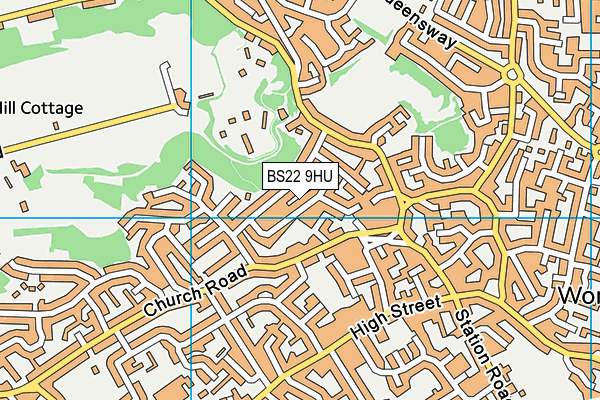 BS22 9HU map - OS VectorMap District (Ordnance Survey)